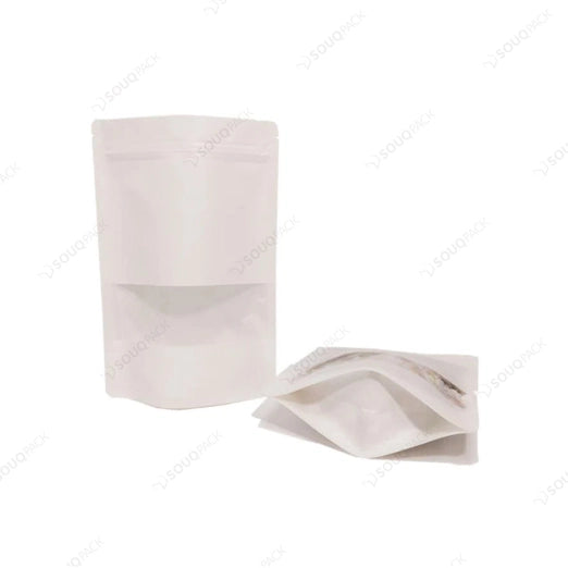 WHITE SHINING COFFEE BAG WITH WINDOW